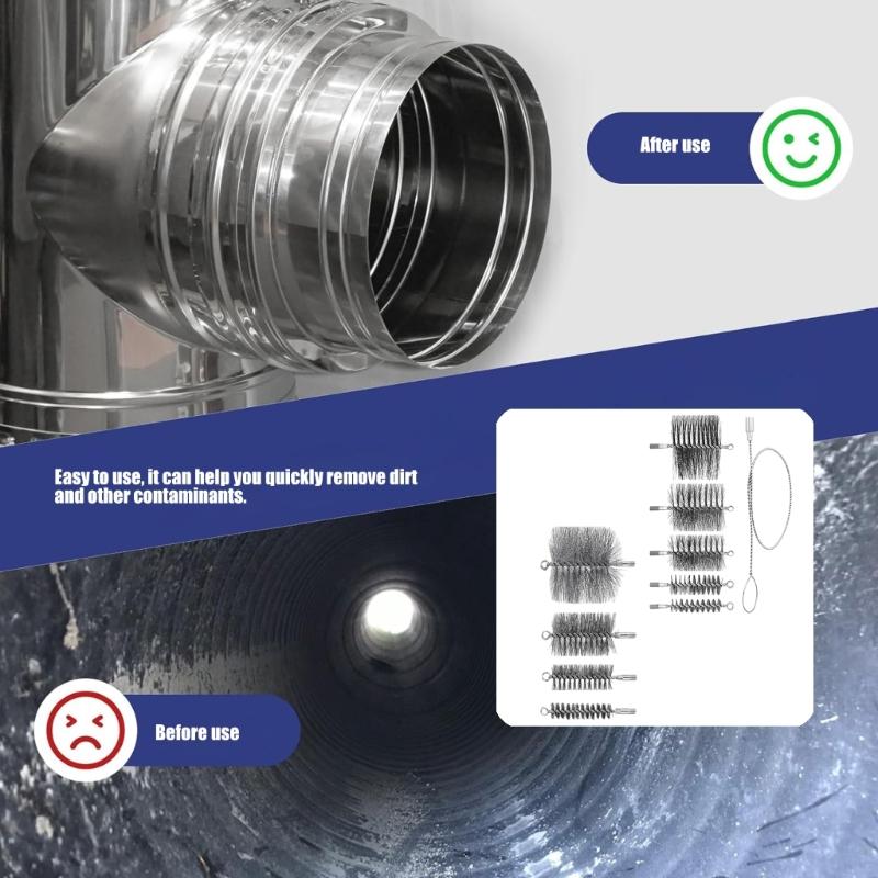 Profesionální drátěný kartáč na čištění komínů Čisticí nástroje pro krby Sada drátěných kartáčů do trubek z uhlíkové oceli Snadné použití