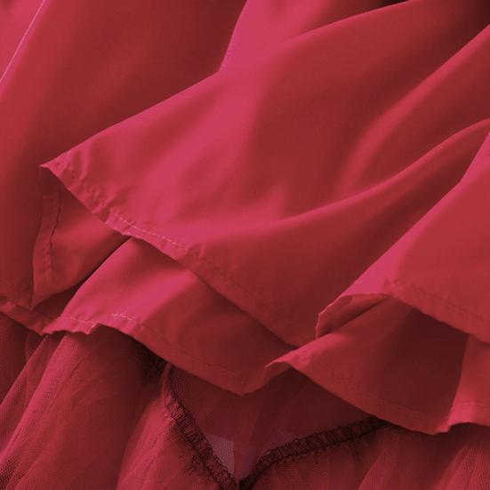 Women Skirt High Waist A-line Big Swing Ruffle Contrast Color Scattered Hem Pleated Patchwork Princess Style Elastic Waist Ankle Length Maxi Skirt