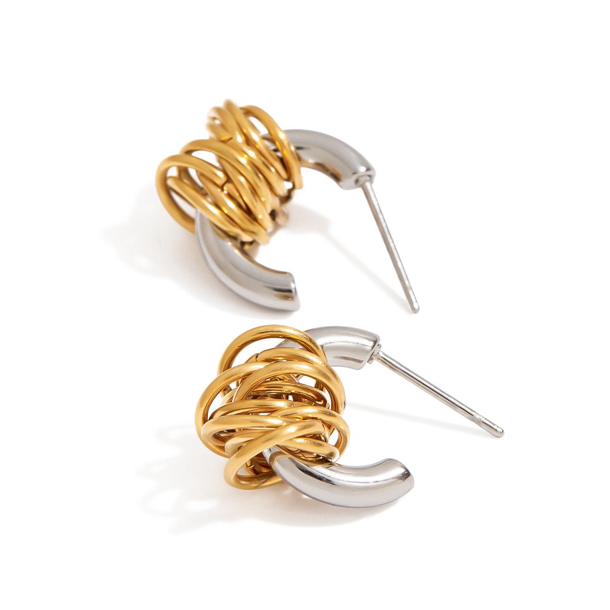 

Yori Модные Мини Креативные Серьги-Завитки Формы С Позолотой 18K PVD Нержавеющая Сталь Летние Золотые Праздничные Ювелирные Аксессуары