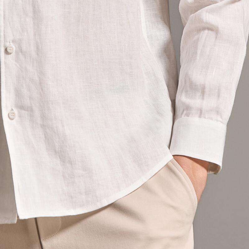 António 100% Linen Men's Business Long Sleeve Shirt
