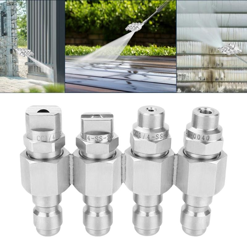 Edelstahl Hochdruckreiniger Düse Verstellbarer Sprüher Gewinkelt für Auto Haus Außenreinigung Zubehör