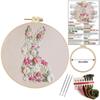 1pc Rabbit and Flower Pattern Embroidery DIY Fabric Craft Kit with Tools
