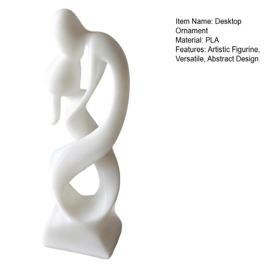 Kiss of Love Figurine, 3D Printed Kissing Couple Statue, White Abstract Art Man And Woman Sculpture for Home Table Shelf Entrance Cabinet Decor