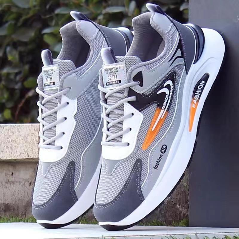 Summer Men's Shoes Spring and Autumn Leather Shoes Men's Mesh Deodorant Wear-resistant Sports Shoes Trend Versatile Casual Trendy Shoes