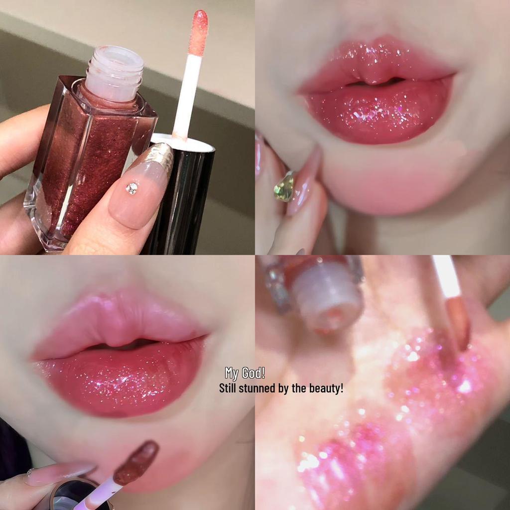 Chameleon Color-Changing Pearlescent Lip Gloss: Spring/Summer Glitter with Mirror Shine and Fine Shimmer