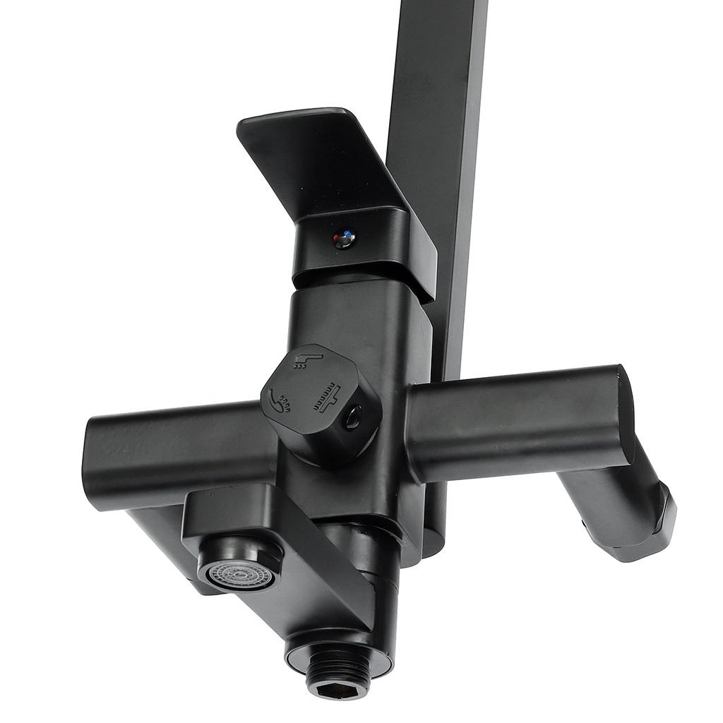Black/Silver Bathroom Faucet Chrome/Black Rain Shower Head Bath Faucet Shower Set Mixer Wall Mounted Bathtub Shower Mixer Tap Shower Faucet
