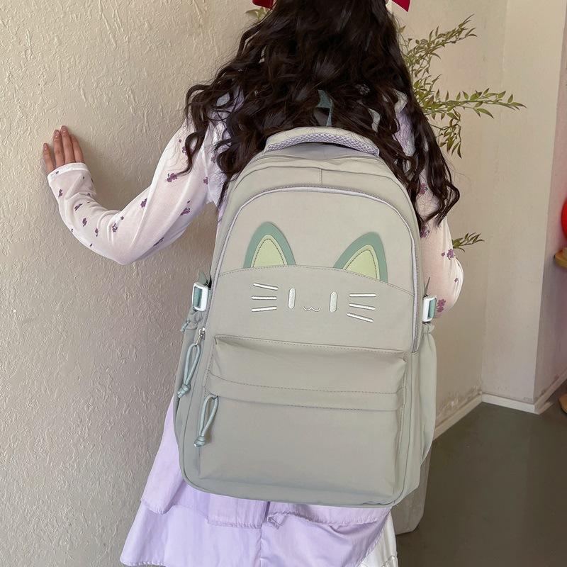 Zaino scolastico carino moda cartone animato gatto studente zaino scolastico borsa da esterno grande capacità zaino stile college borsa casual zaino