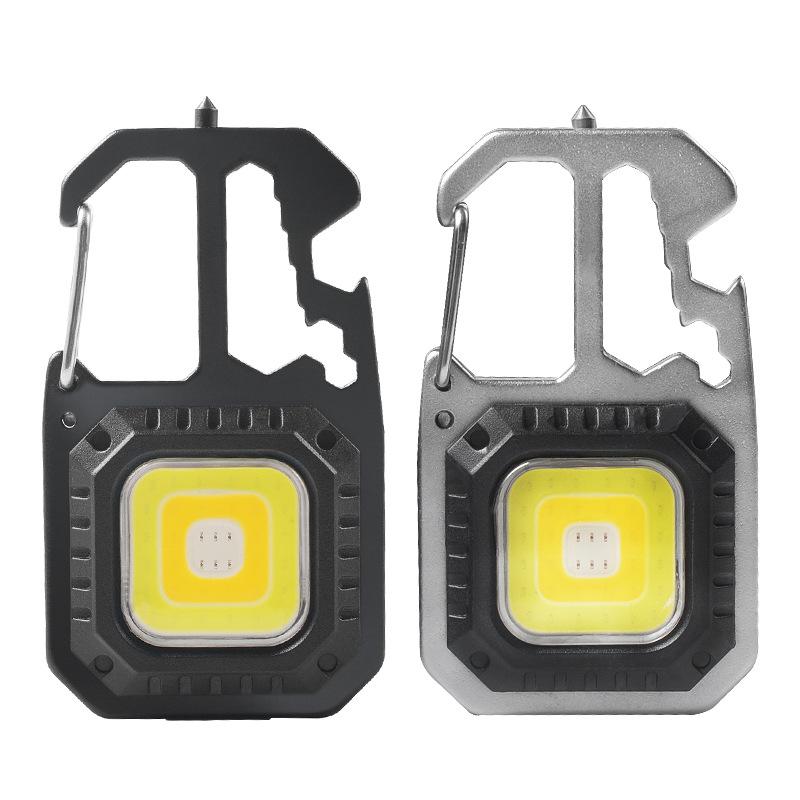 COB Keychain Work Light Portable EDC Flashlight High Lumens Camping Hiking Running Emergency Lighting Lamp With Screwdriver