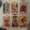 Zlatý Waite Tarot španělský jazyk Español 78 ks tarotových karet kapesní edice 10,3*6cm