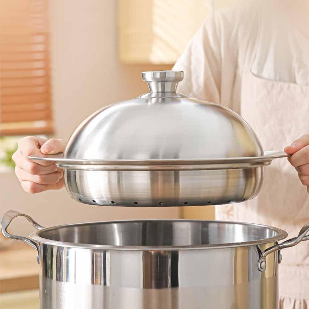 with Lid Food Steam Plate Portable Round Pot Insert Tray Kitchen Steamer Holder  Kitchen Supplies