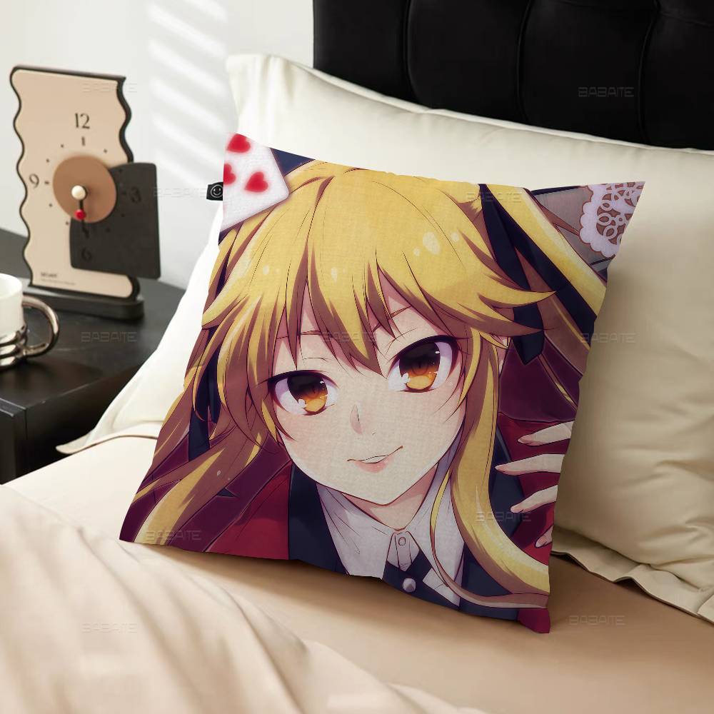 Japanese Manga Kakegurui Pillow Gift Home Office Decoration Bedroom Sofa Car Cushion Cover Case 45X45