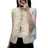 Spring 2025 High-End Chinese-Style Sleeveless Lace Vest