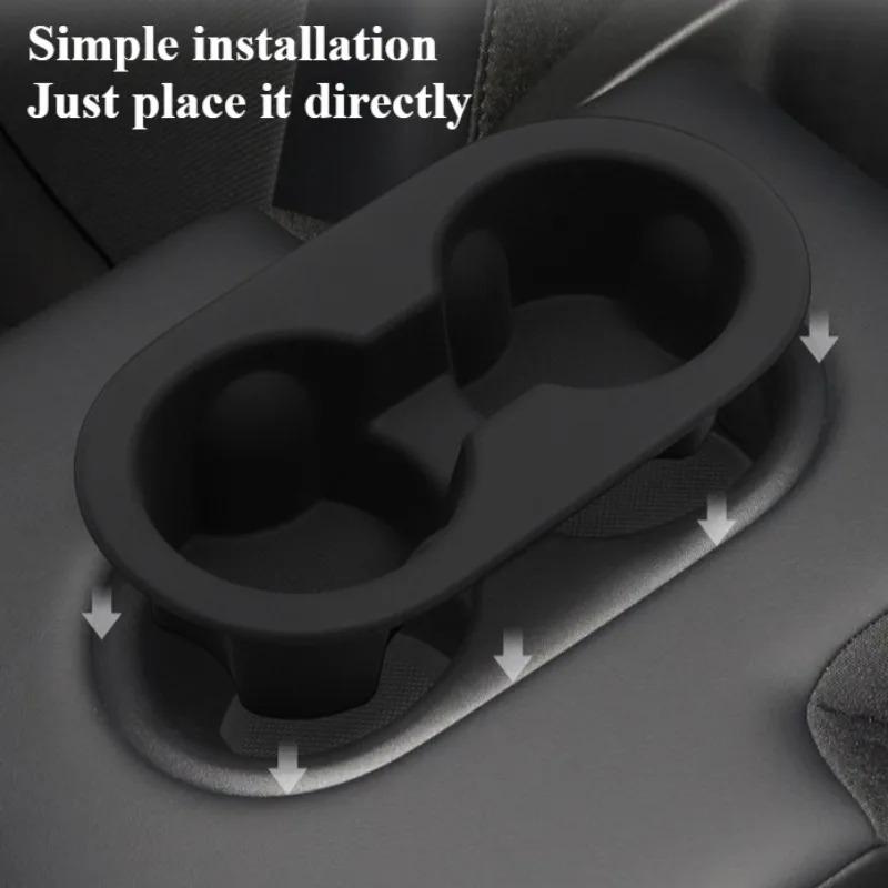 For Tesla Model Y/YL Juniper 2026 Silicone Rear Drink Holder Center Control Water Cup Beverage Storage Rack Interior Accessories