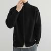 Cardigan din lână cu fermoar dublu Bărbați Jachetă tricotată cu fermoar casual pentru bărbați
