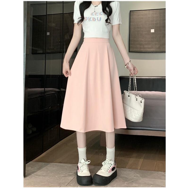 Zuose Women's High-Waist A-Line Pleated Midi Skirt