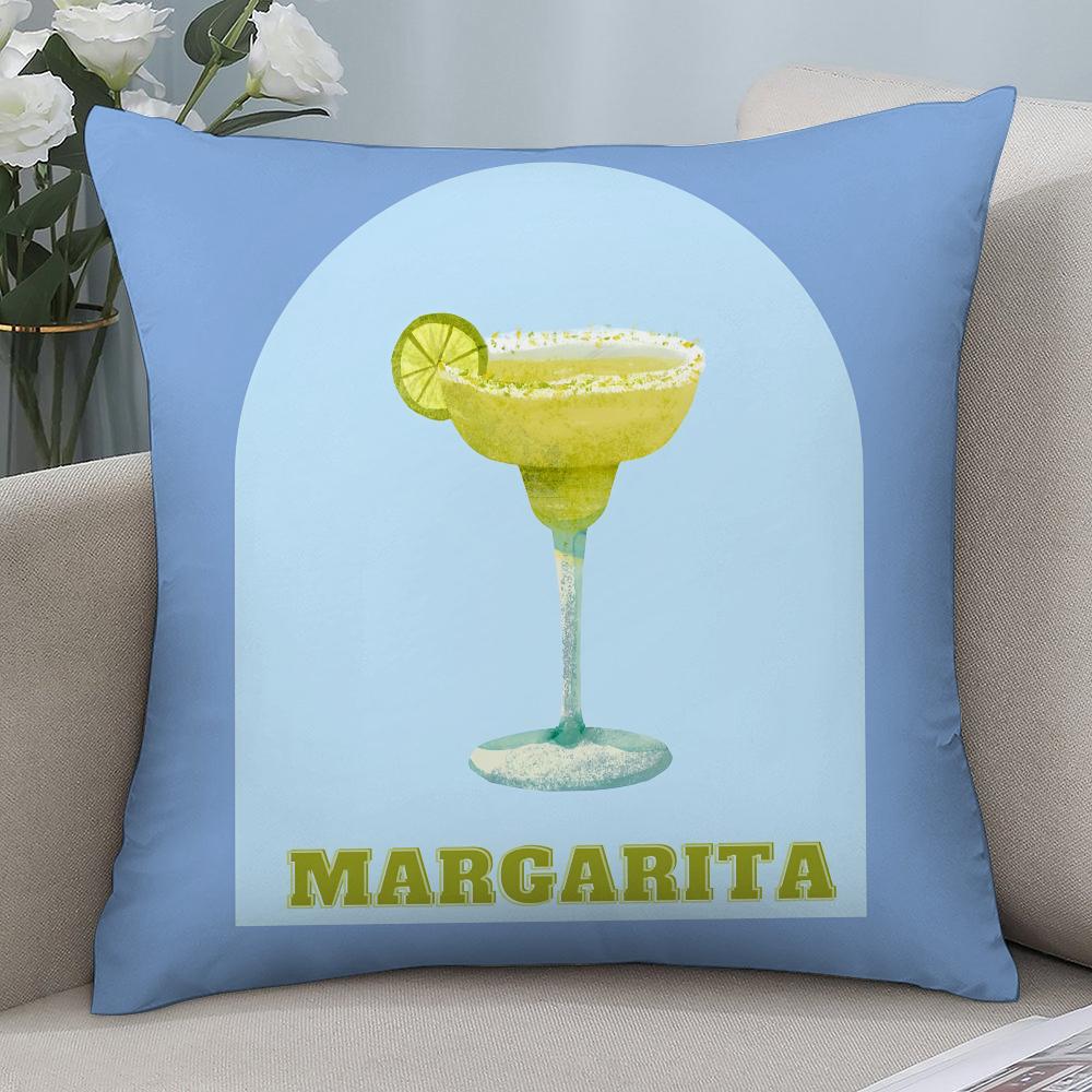 Margarita Cocktail Art Pillow Case Short Plush Pillow Covers Sofa Decorative Gift Home Double-sided Printing Cushion Cover
