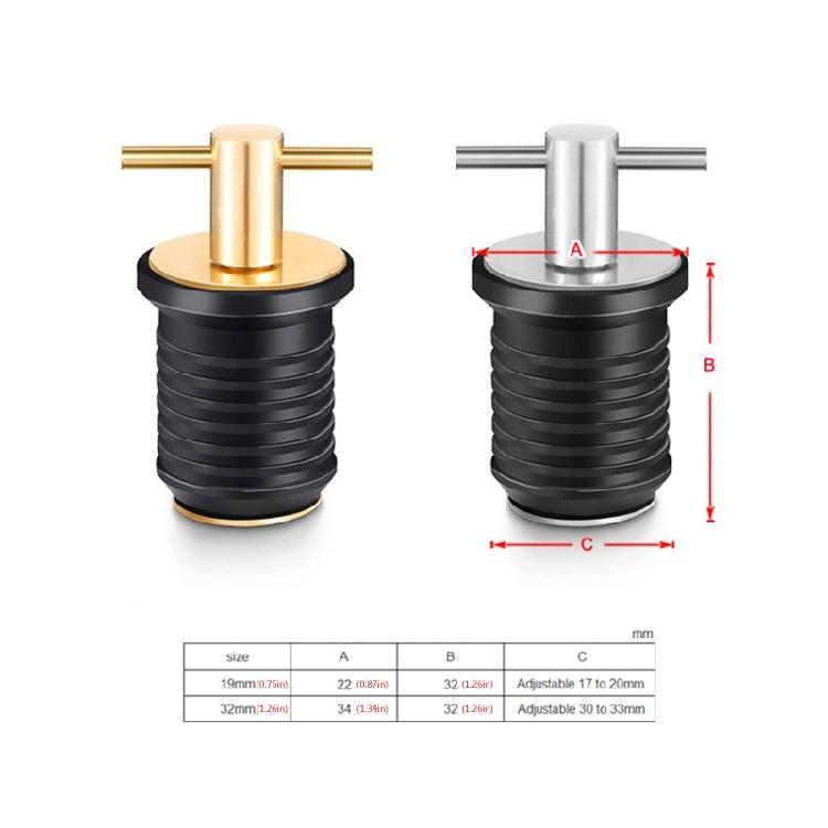2 Pcs Kayak Drain Plug Rubber Scupper Plugs Drain Stopper T-Handle Drain Plug
