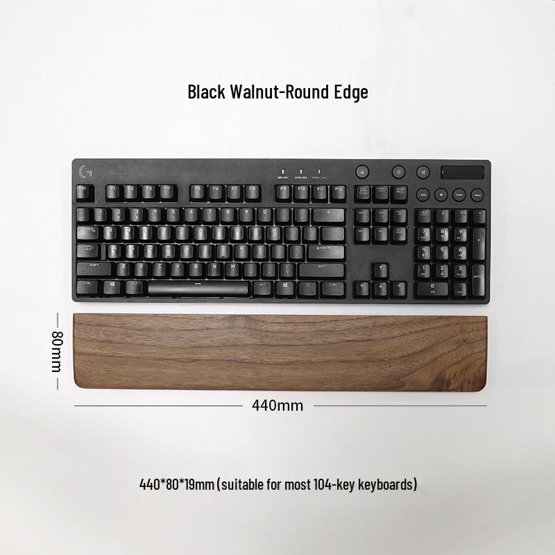 Black Walnut Solid Wood Keyboard & Mouse Wrist Rest Pad