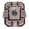 Wedding Engagement Women Retro Cubic Zirconia Inlaid Square Finger Ring Jewelry