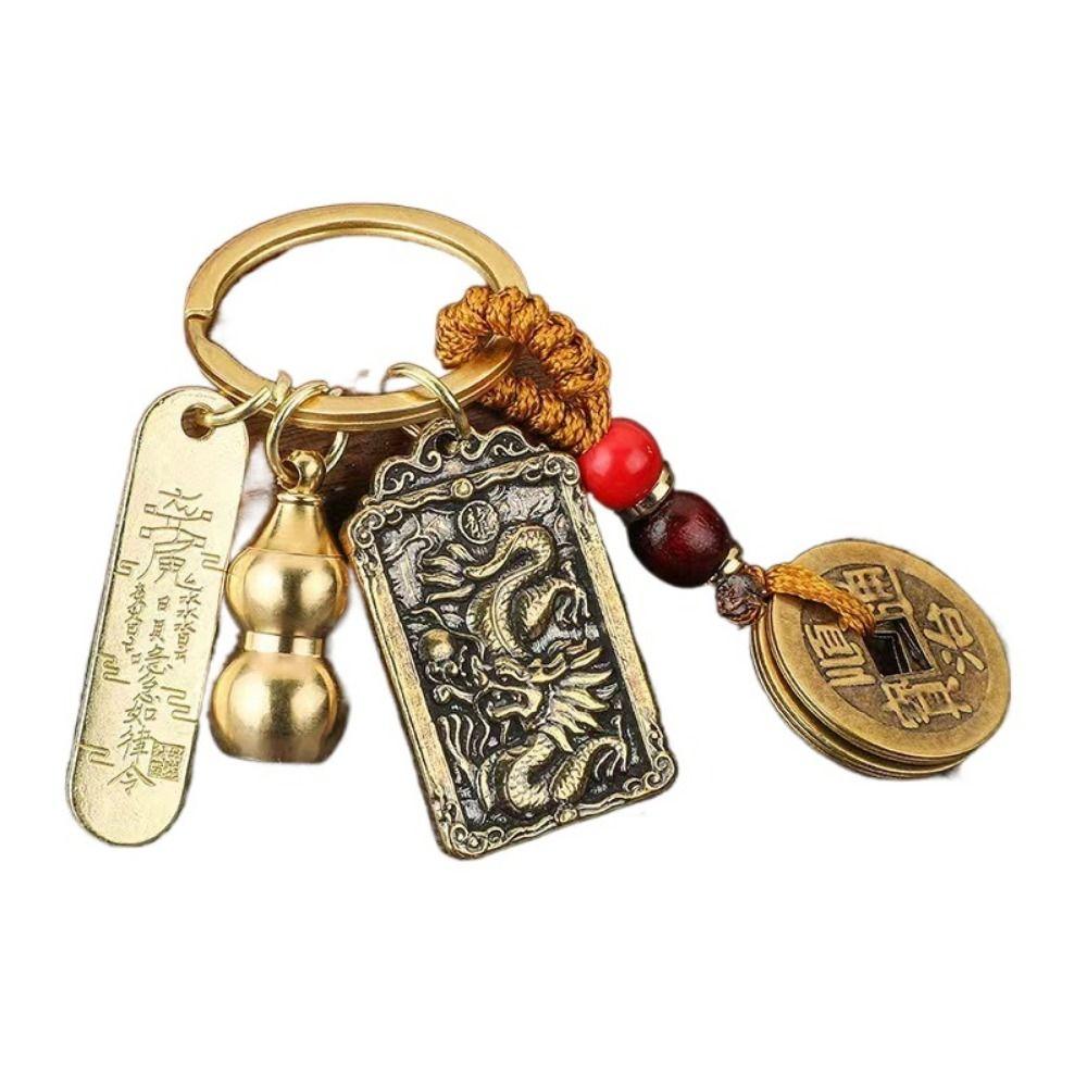 Zodiac Metal Fengshui Pendant Brass Gourd Brass Gourd Money Keychain  Gift