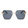 New Frameless Trimmed Sun Glasses  Fashion Trend Personality Large Frame Instagram Style Sunglasses  Feminino