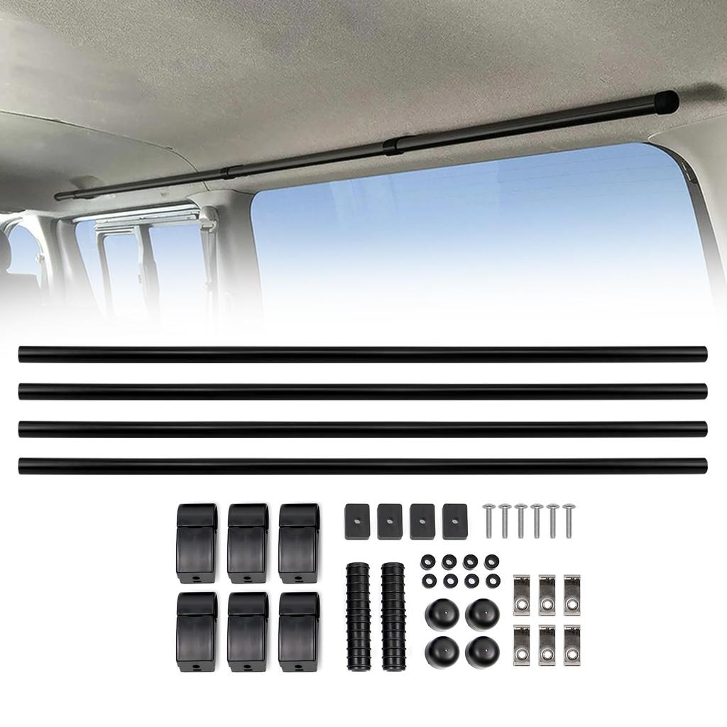 Jeyaic Car Storage Carrier Side Cross Ride and Right Compatible with 200 Series Hiace Van 200 Series Hiace Wagon and NV350 Caravan Van Premium GX with