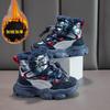 Girls' Fleece-Lined Sneakers Children's Winter Thick Cotton Shoes New Boys' Snow Boots Big Kids' Thickened Cotton Boots