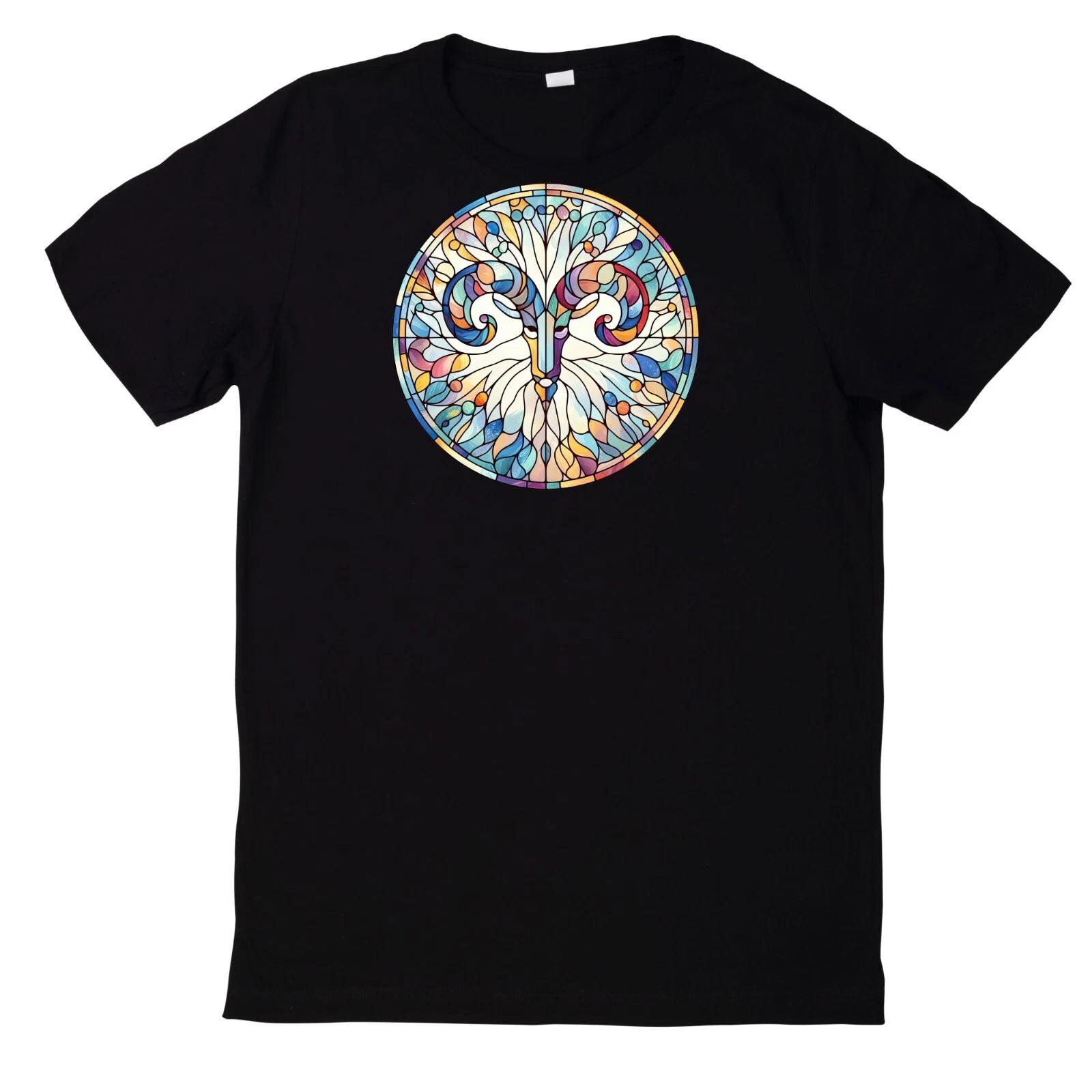 T-Shirt Sternzeichen Buntglas Motiv Baumwolle XXL
