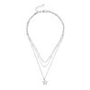 European-Style Fashionable Women's Multi-Layer Necklace with Hollow Star Pendant