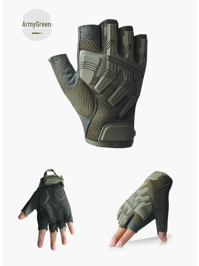 Men's Half-Finger Tactical Gloves: Non-Slip, Multi-Function for Combat, Riding, Outdoor Sports, and Mountaineering