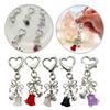 Practical Bowknot Rose Flower Keychain Portable Rose Bowknot Charm Keyring Adornment for Personalizing Phones and Bags