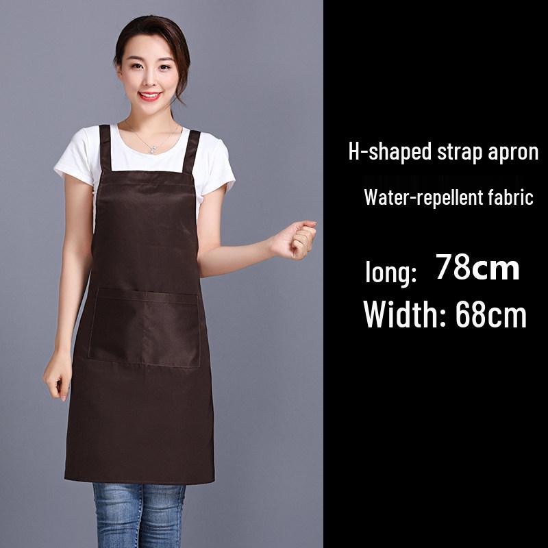 Waterproof Logo Printed Women's Catering Waist Apron - Oil-Proof for Kitchen & Supermarket.