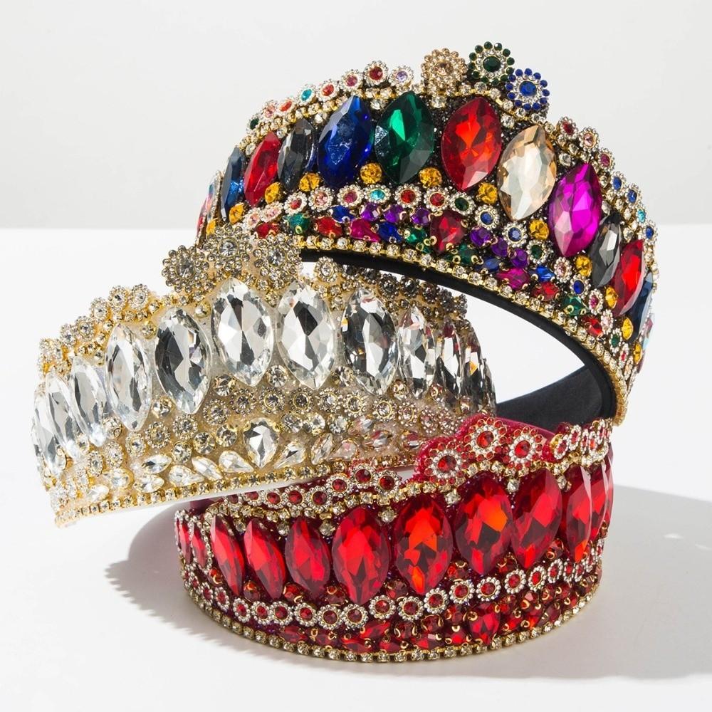 Elegant Full Diamond Rhinestone Headbands Non-slip Hoop Design Diamond Crown Hairband Super Flash Hoop Hairband Hair Accessories