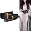 PU Leather Elastic Wide Cummerbunds Metal Buckle Versatile Waist Belt  Shirt Matching