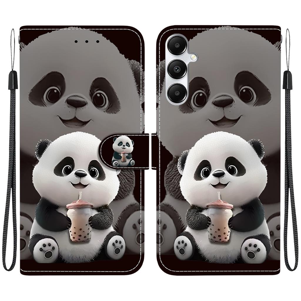 Handgefertigte PU-Leder-Flip-Hülle für Samsung Galaxy A05s (A057F/A057M/A057G)- Rutschfeste Stoßfeste Hülle mit Handschlaufe & Herz/Rose Katze Designs