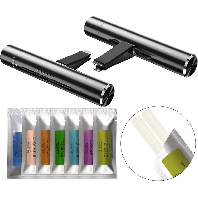 Auto-Lufterfrischer, Diffusor, Entlüftungsclips, Parfüm, ätherische Ölsticks für Frauen und Männer, Auto-Duft, Dekorationszubehör(Schwarz)