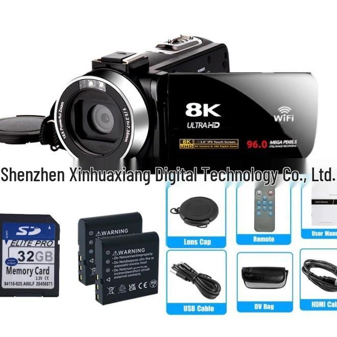 4K HD 48MP Digital Camera & Video Recorder with Mic and Touchscreen