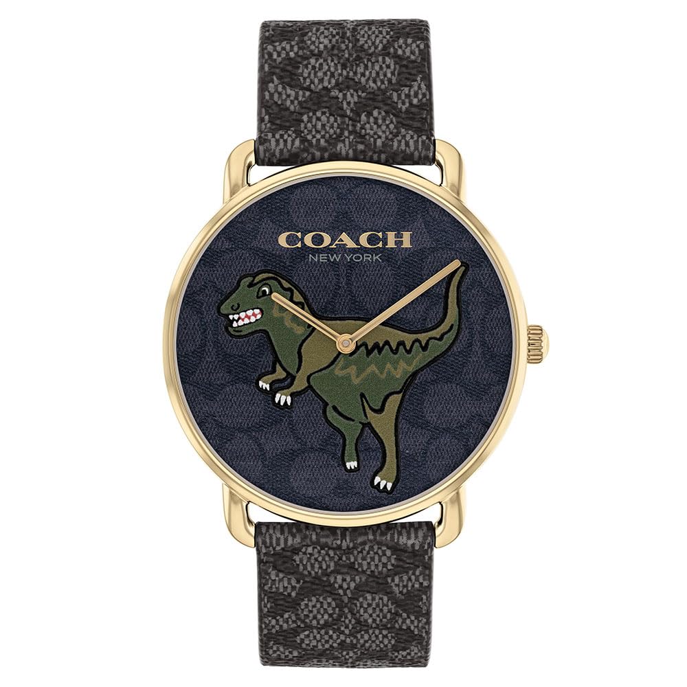 Watch ELLIOT Black Dial Black Leather Strap 14602672 [Coach] Men s [Authorized Import] чёрный