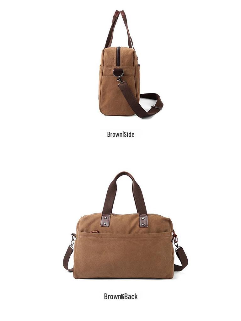 Men's Retro Canvas Shoulder Messenger Bag with Zipper