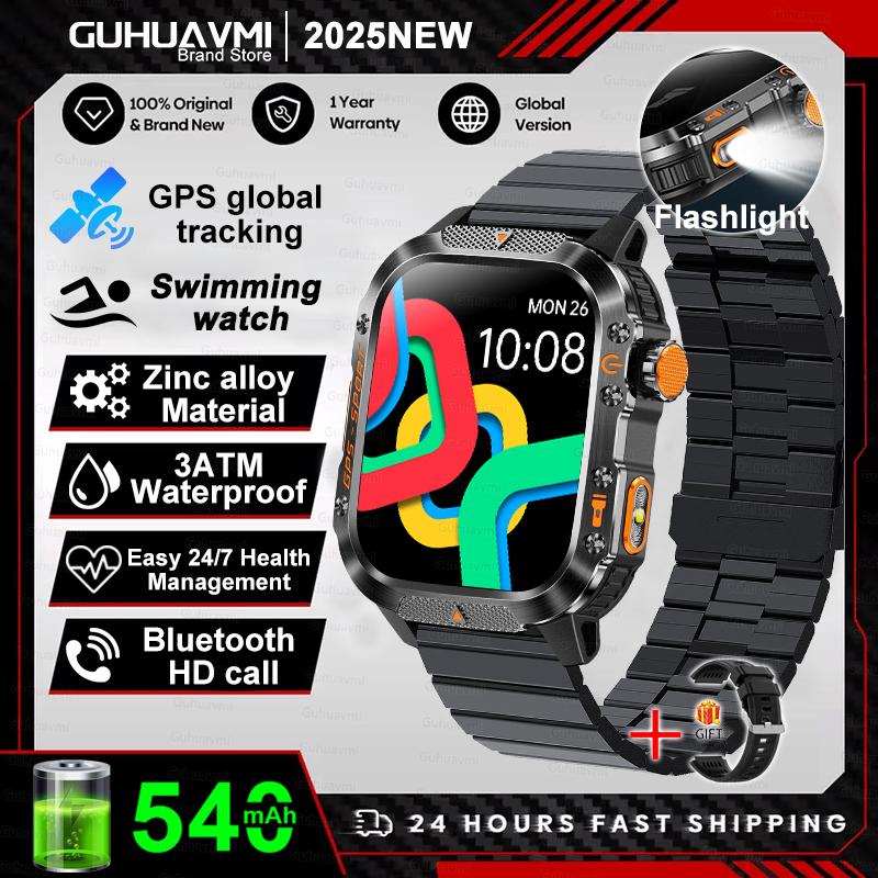 New Outdoor Sport GPS Position Smart Watch Men 10ATM Waterproof Compass Altimeter Bluetooth calling Fitness Smart Watch