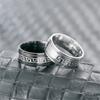 Anello con Motivo a Greca Vintage per Donne Uomini Acciaio Inossidabile Placcato Oro Banda da 8 Mm Anti-appannamento per Uso Quotidiano