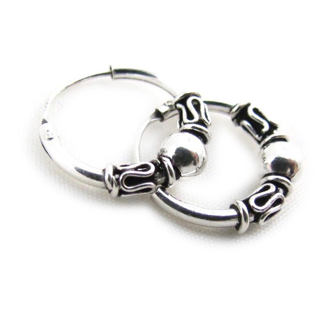 Les Trésors De Lily [J3880] - Créoles Argent 'Thai' argenté - 1. 4 cm 3 mm