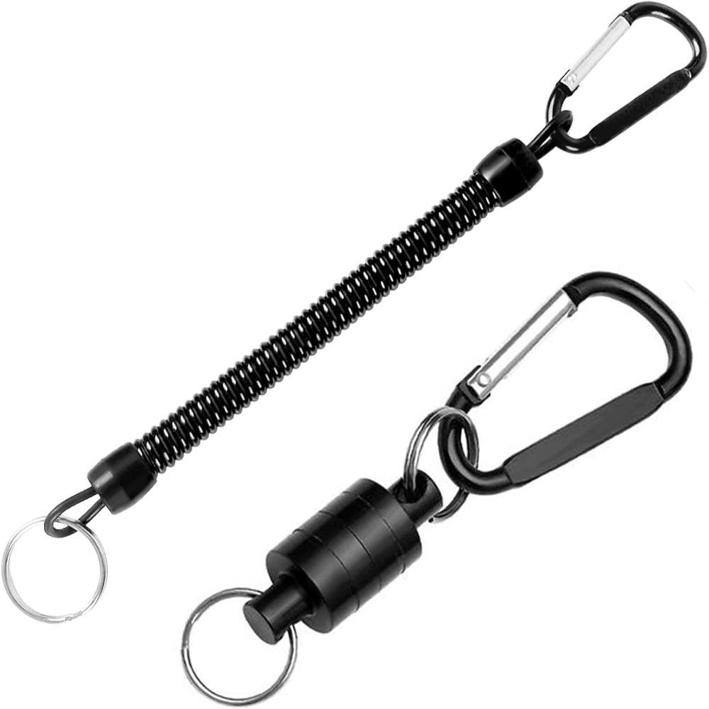 3PCS with Coiled Lanyard Fly Fishing Net Release Clip Landing Net Connector Fly Fishing