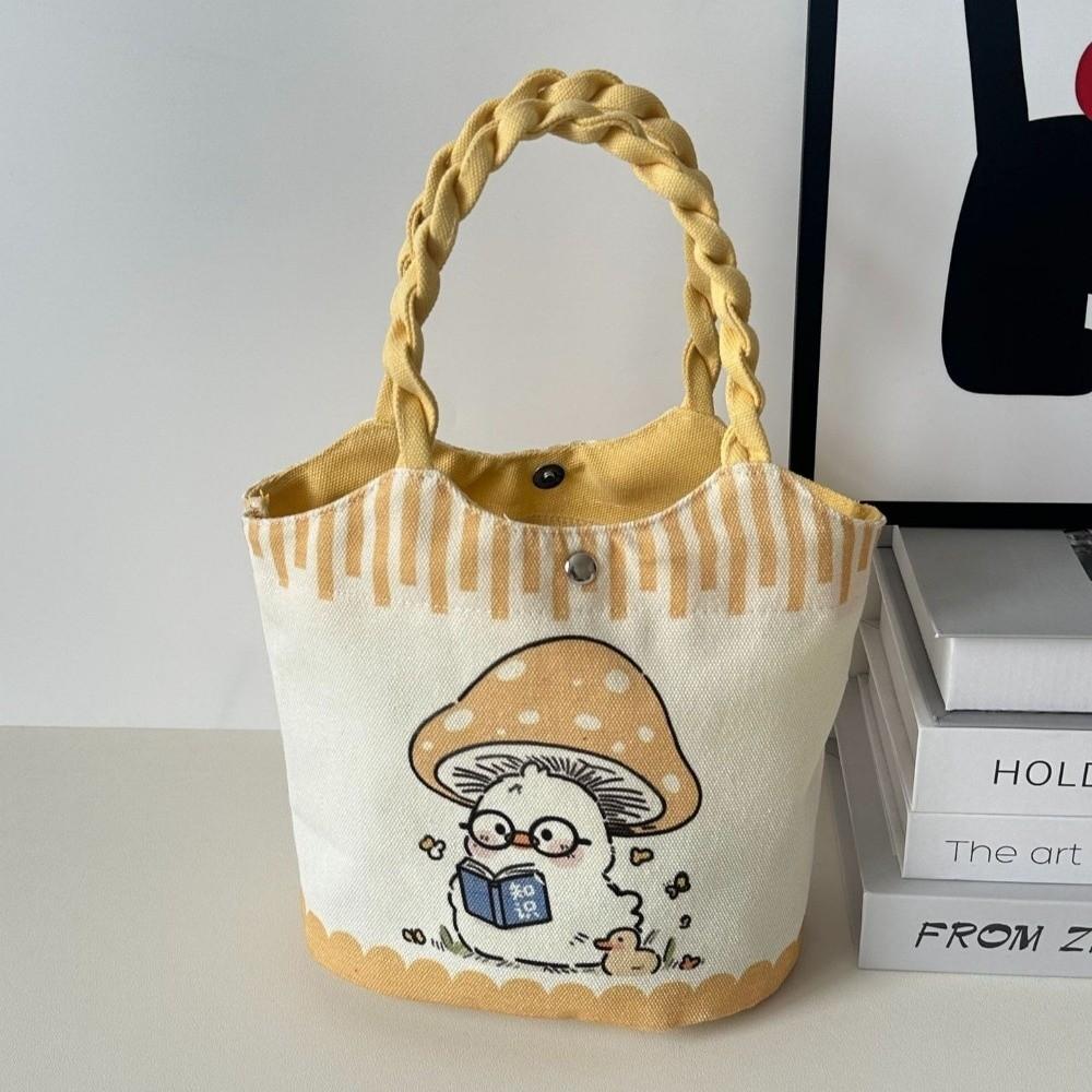 

Cute Cartoon Prints Tote Bag Large Capacity Canvas Mini Handbags Colorful Lunch Bag