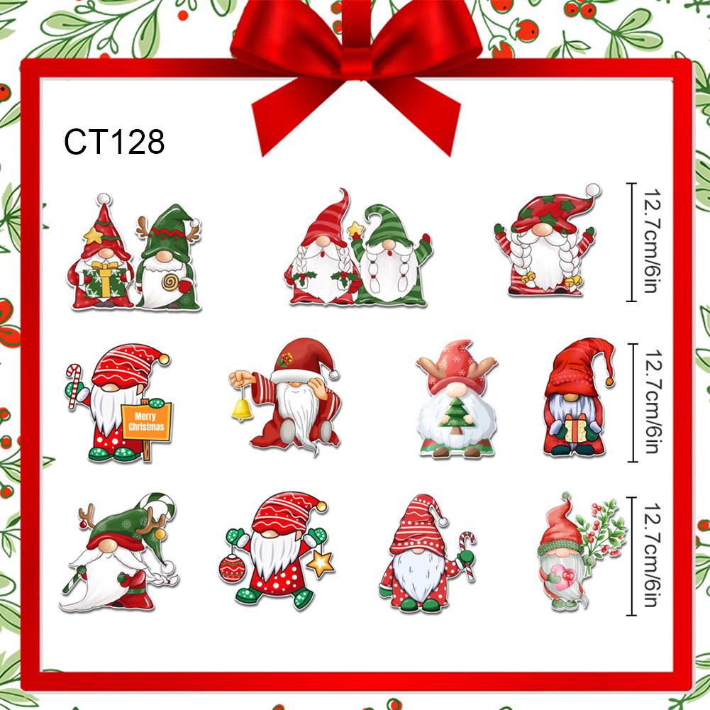 2024 Christmas Cartoon Magnet Fridge Stickers Christmas Tree Santa Elk Snowman Kitchen Fridge Wall Stickers Xmas Decoration