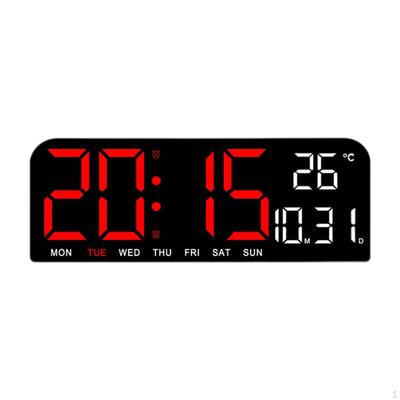 Big LED Large Digital Clock with Date Week Temperature Modern Display Loud Alarm for Shop