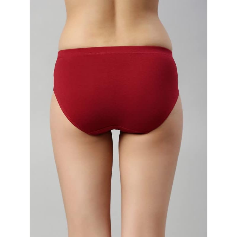 Enamor Stretchable Cotton Hipster Panties for Women Pack of 6, Full Coverage Grip Fit with Antimicrobial & Stain Release