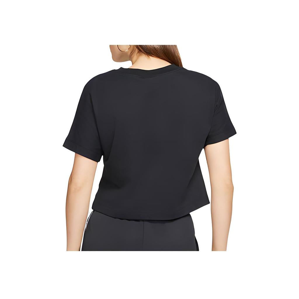 Nike Large Logo Print Sports Round Neck Short Sleeve T-Shirt Women Tops Black DB3873-010