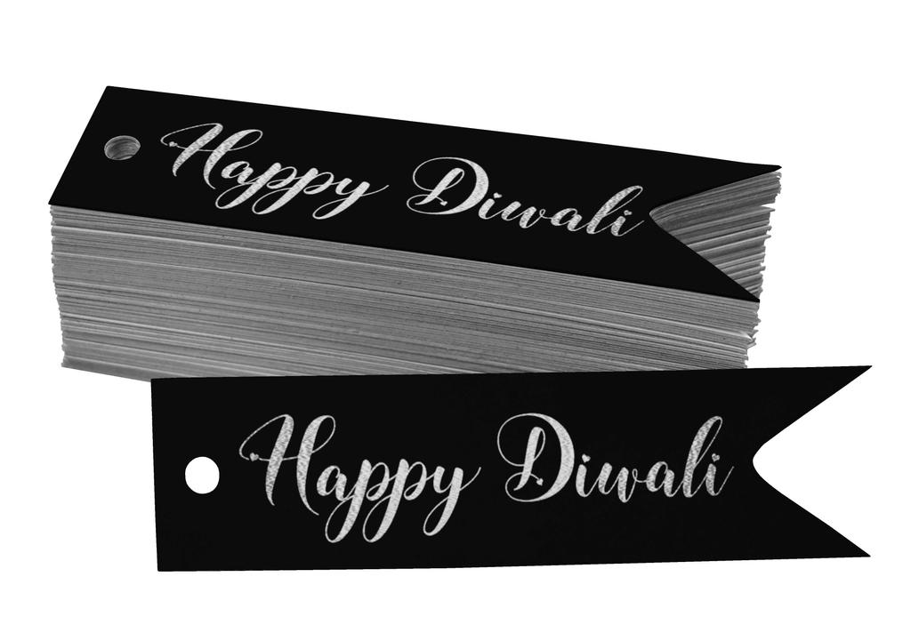 Inkdotpot Pack Of 100 Happy Diwali Favor Paper Tags Craft Real Gold Foil Hang