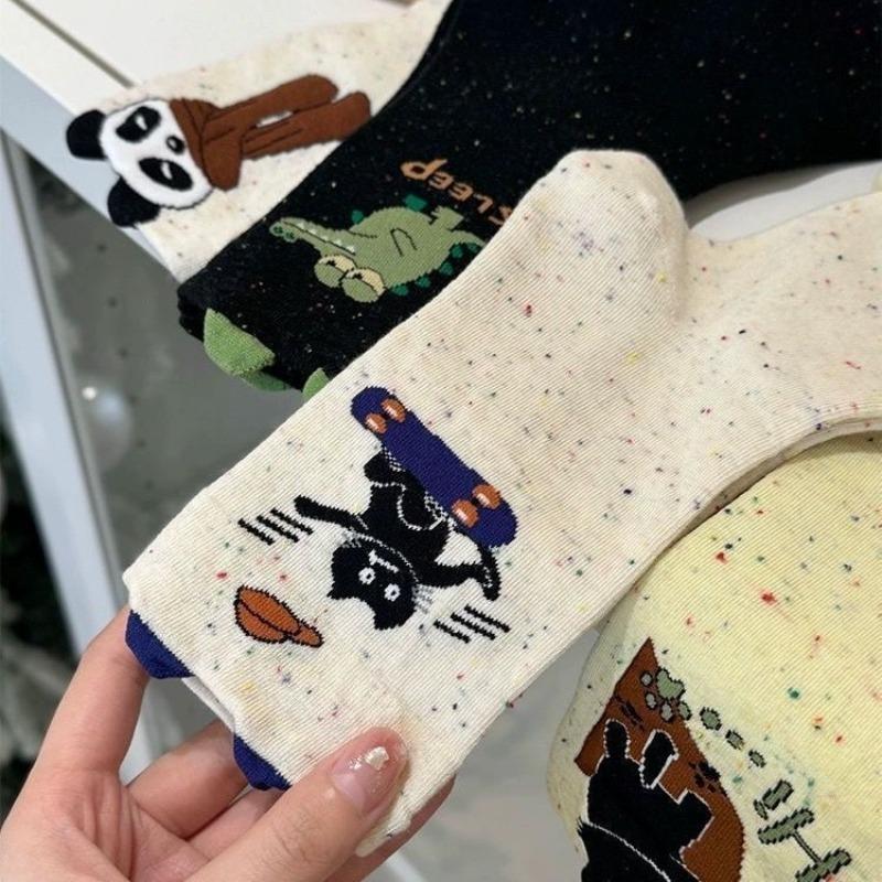 Ladies Spring and Summer Cartoon Funny Cute College Tube Socks